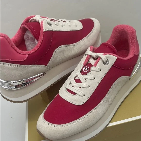 Michael Kors HATTIE TRAINER
NYLON
49T5HAFS3D Dark Raspberry Platform Sneakers - Picture 10 of 16